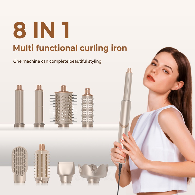 Frío 4 engranajes 8 en 1 peinador 110 000 RPM Velocidad Negativo Iónico Secador de cabello Automático Curling Iron Volumizer Limpiador