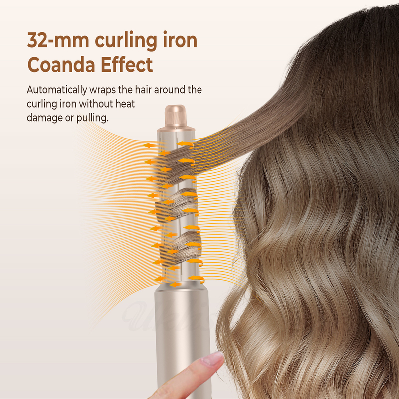Frío 4 engranajes 8 en 1 peinador 110 000 RPM Velocidad Negativo Iónico Secador de cabello Automático Curling Iron Volumizer Limpiador