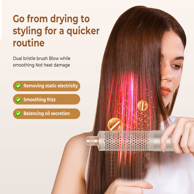 Frío 4 engranajes 8 en 1 peinador 110 000 RPM Velocidad Negativo Iónico Secador de cabello Automático Curling Iron Volumizer Limpiador
