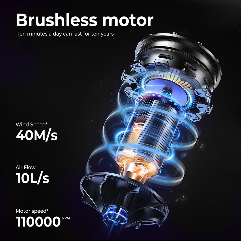 Frío 4 engranajes 8 en 1 peinador 110 000 RPM Velocidad Negativo Iónico Secador de cabello Automático Curling Iron Volumizer Limpiador