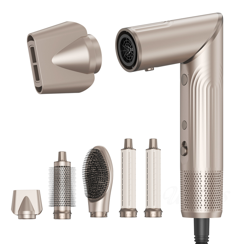 5 en 1 secador de cabello plegable cepillo soplado por viento Turbo de alta velocidad soplado secador de cabello profesional cepillo 500 millones de iones negativos secador de cabello