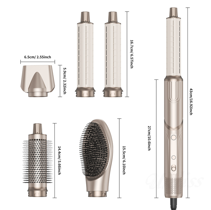 5 en 1 secador de cabello plegable cepillo soplado por viento Turbo de alta velocidad soplado secador de cabello profesional cepillo 500 millones de iones negativos secador de cabello